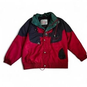 Vintage Reusch Valley Action Ski Jacket Burgundy Navy Teal Men's L | Gorpcore